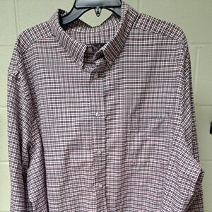 K S Signature men's long sleeve 19 neck 35/6 plaid shirt